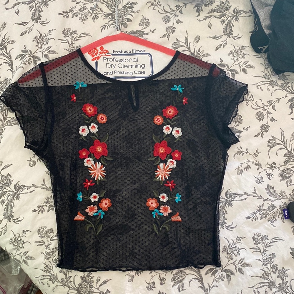 Black mesh shirt